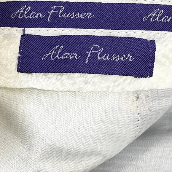 Alan Flusser Dress Pants Men's Actual Size 34Wx28L Brown Pleated and Cuffed - Picture 4 of 10